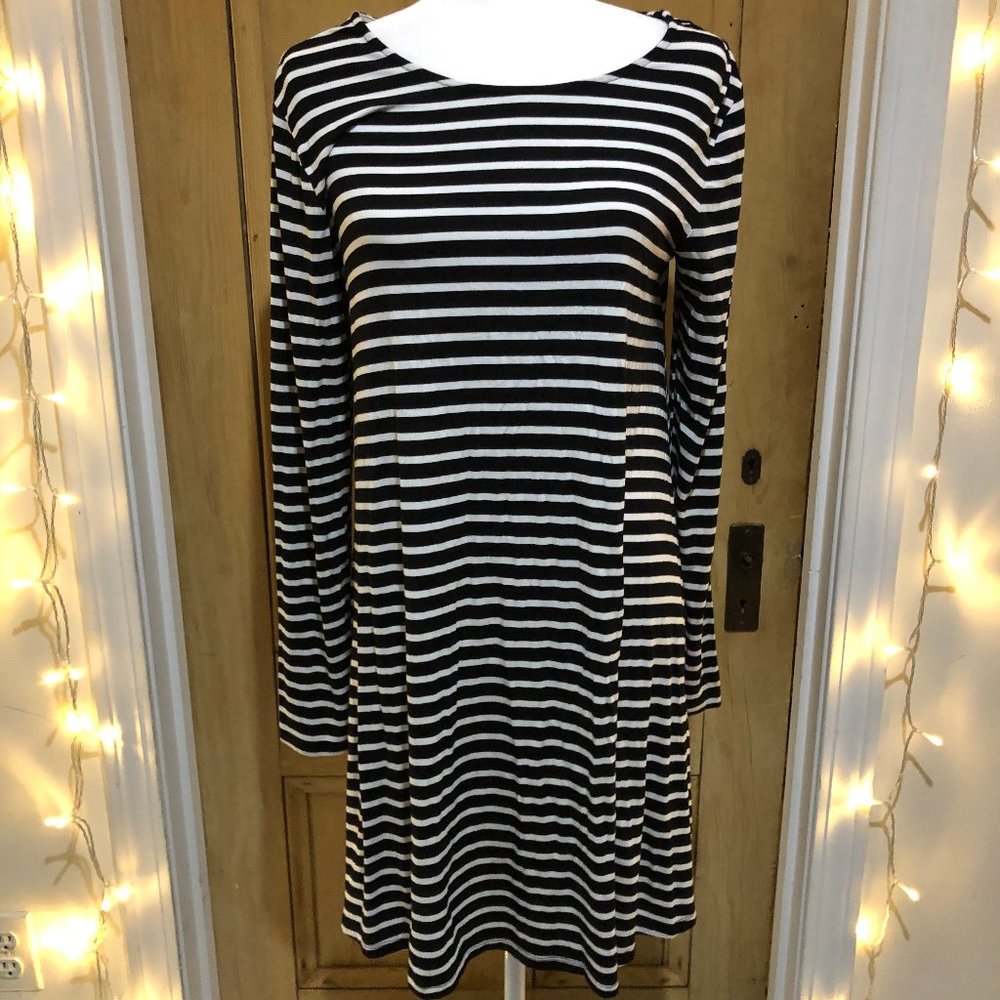 Striped Long Sleeve T-Shirt Dress